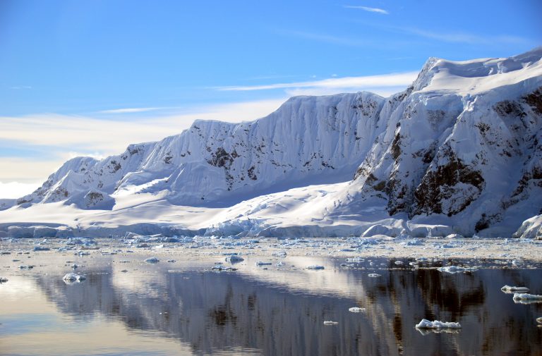 snowy mountain range in Antarctica snowy mountain range in Antarctica