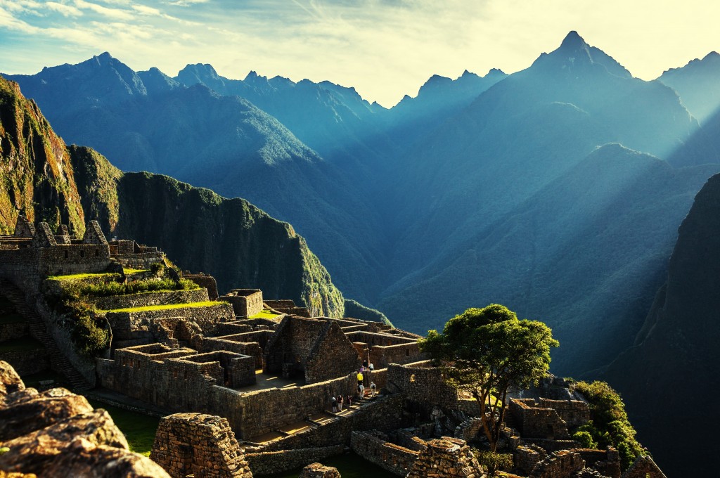 Ancient Ruins in Peru with a Mountain backdrop. Ancient Ruins in Peru with a Mountain backdrop.