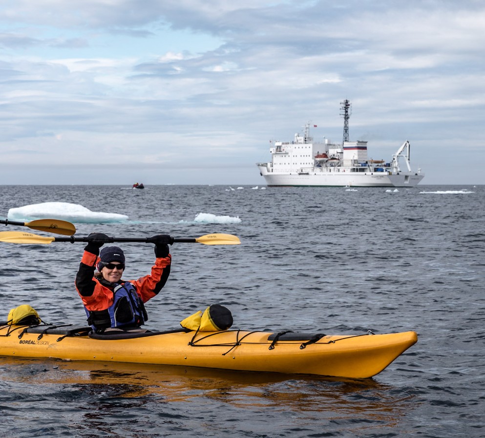 Sue Kayaking in Antarctica Sue Kayaking in Antarctica