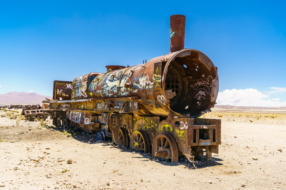 Train Cemetery in Uyuni. Train Cemetery in Uyuni.