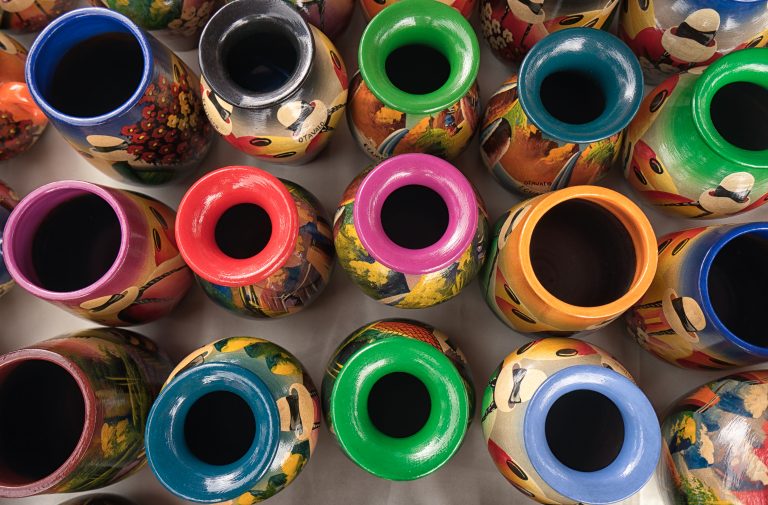 Otavalo, Ecuador- February 17, 2018: colourful indigenous potteries for sale in the weekly artisan market credit shutterstock Otavalo, Ecuador- February 17, 2018: colourful indigenous potteries for sale in the weekly artisan market credit shutterstock