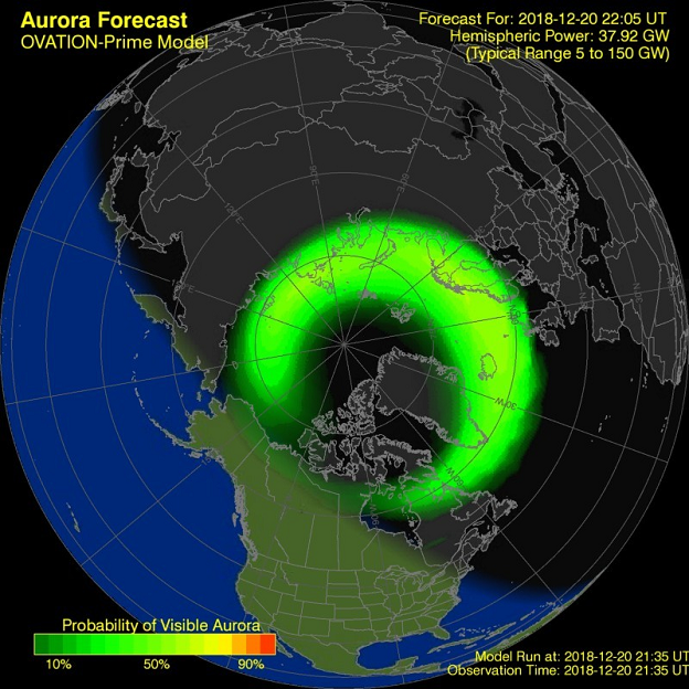 Northern Lights Forecast Simulation. Northern Lights Forecast Simulation.