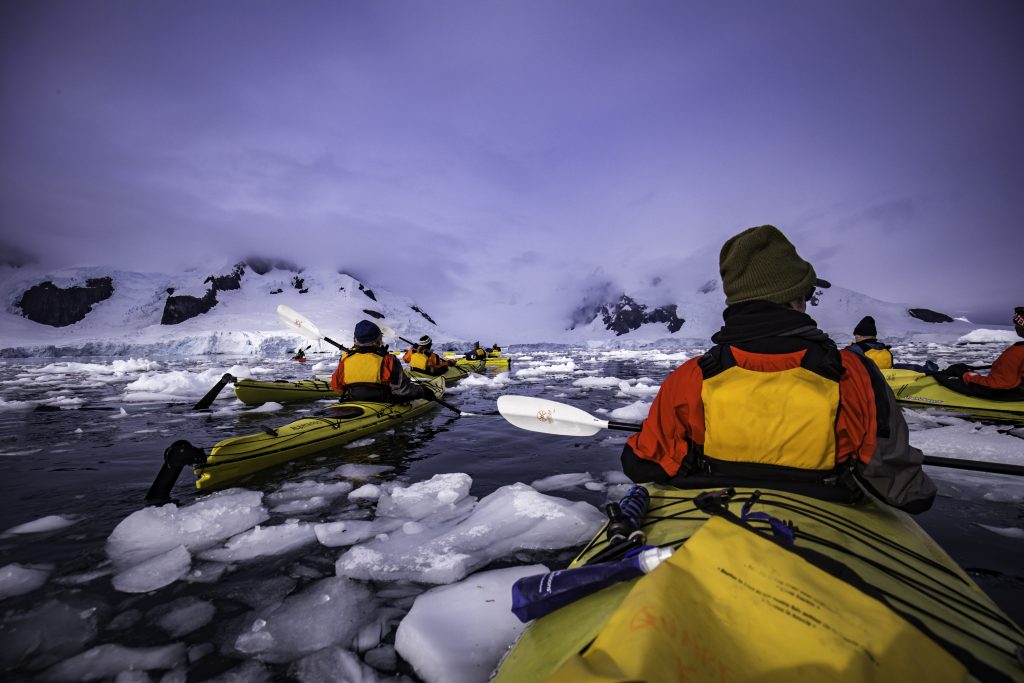 kayaker in Antarctica kayaker in Antarctica