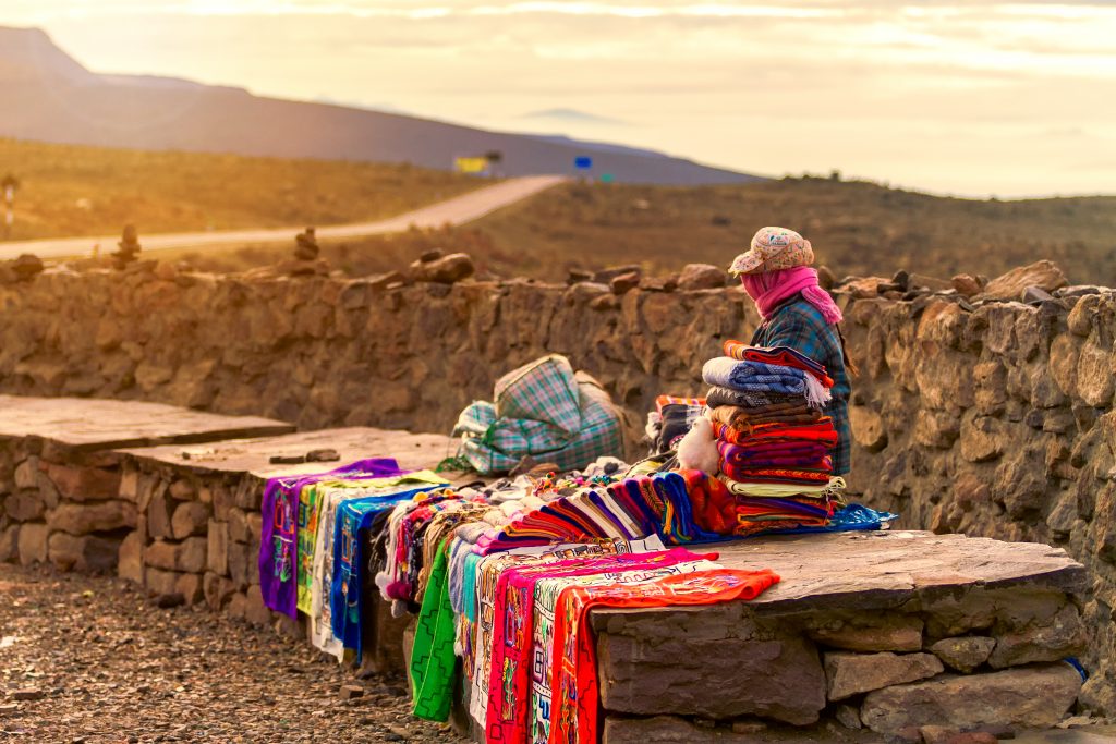Arequipa street vendor selling souveniers credit shutterstock Arequipa street vendor selling souveniers credit shutterstock
