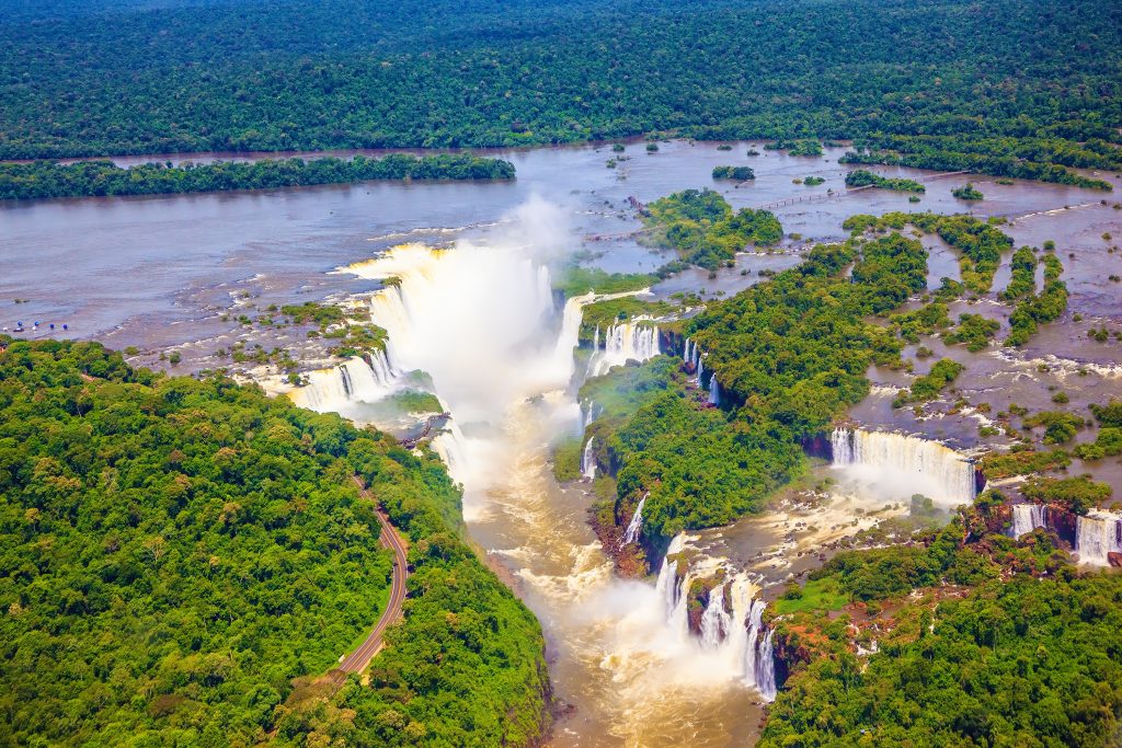 aerial view over the devils throat iguazu falls aerial view over the devils throat iguazu falls
