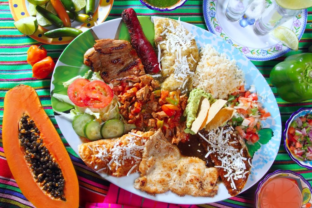 Assortiment of mexican food on a plate assortiment of mexican food on a plate