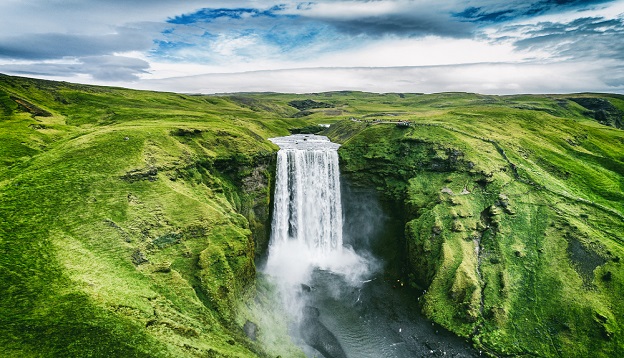 Waterfall Skogafoss, Iceland. Waterfall Skogafoss, Iceland.