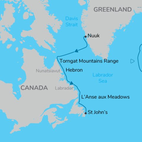 map for Wild Labrador and Greenland) 