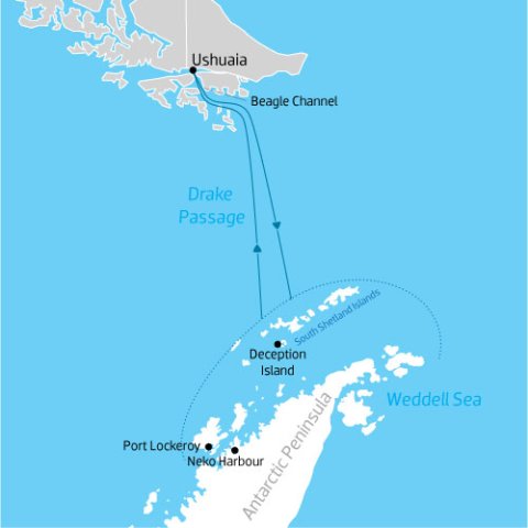 Map of Taste of Antarctica Cruise ) 