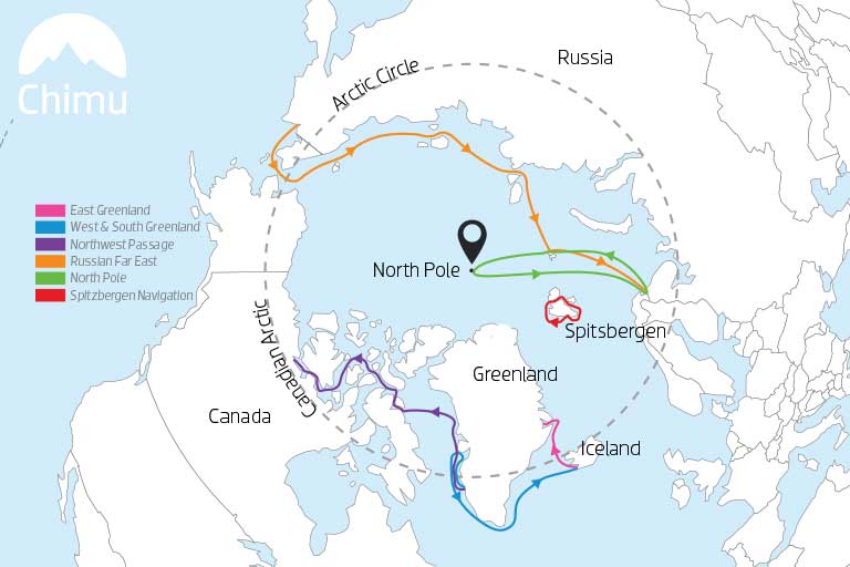 Map of Arctic Expeditions.