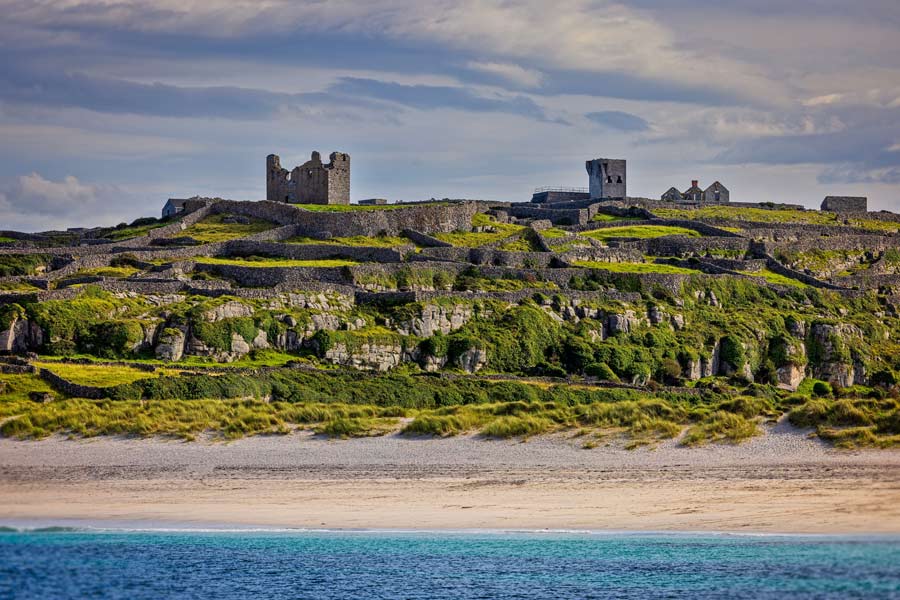 Inisheer beach cottages on the Aran Islands near Galway,Ireland 