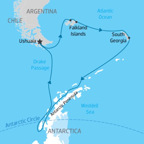 Extended Falklands, South Georgia and Antarctic Circle) 