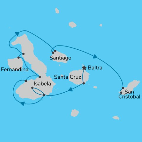 Map for Western Islands 6 day cruise) 