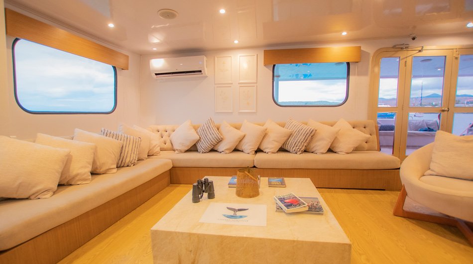 Inside living room on the Seaman Journey ship