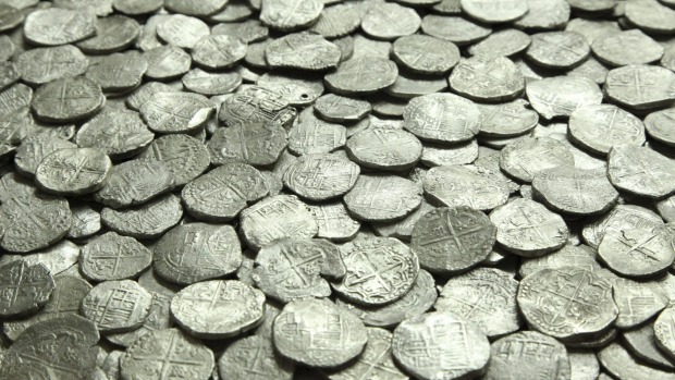 Coins from the San Jose shipwreck.