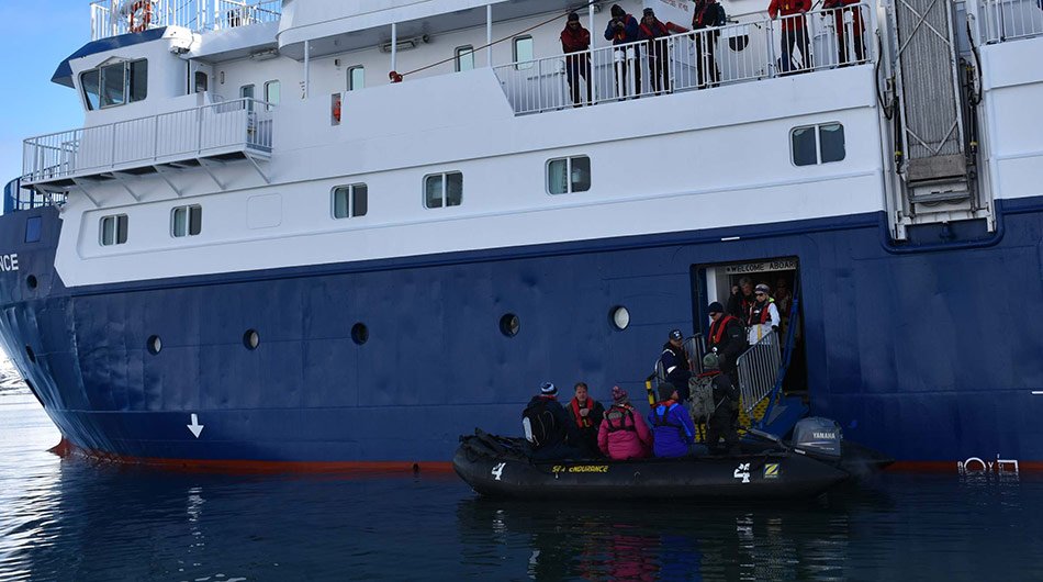 MS Quest - guests zodiac cruising 