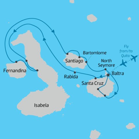 Ultimate Galapagos: Central Islands Itinerary Map ) 
