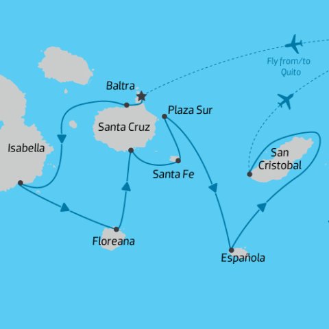 Classic Galapagos: Southern Islands Grand Queen Beatriz Map) 