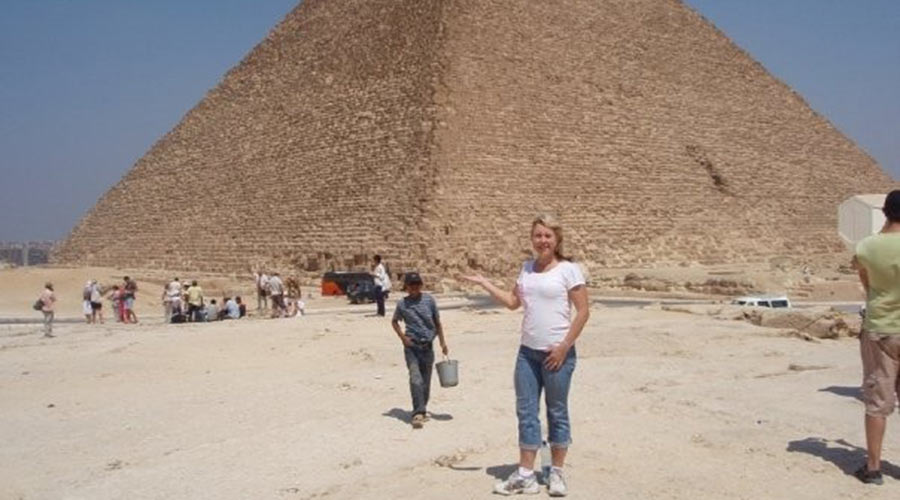 Chris Perry at the pyramids in Egypt 
