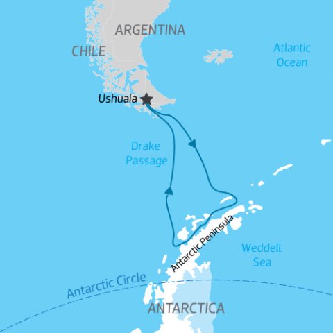 Antarctica Cruise Map - MS Seaventure ) 