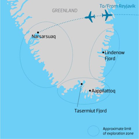 itinerary Map of Greenland) 